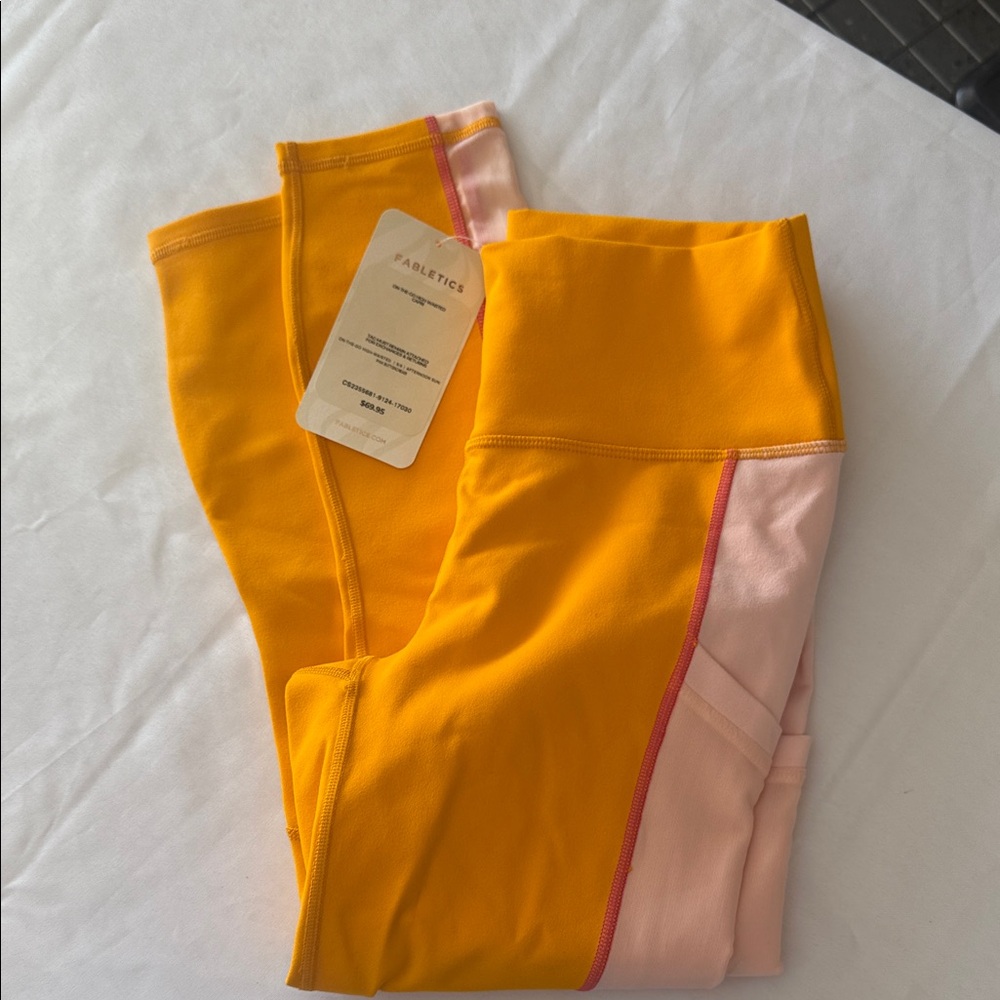 Fabletics Yellow and Pink Leggings